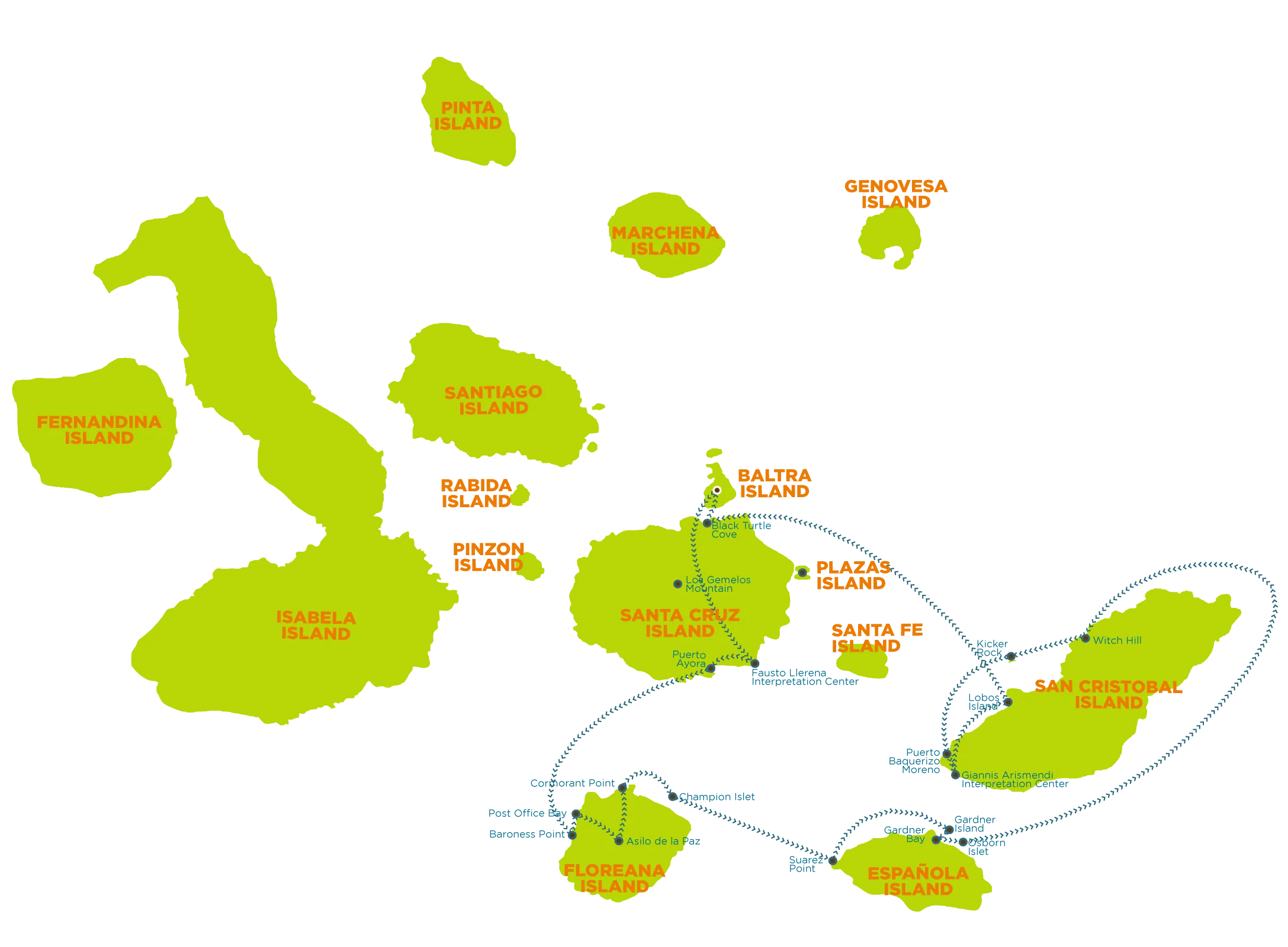 Map for East Route